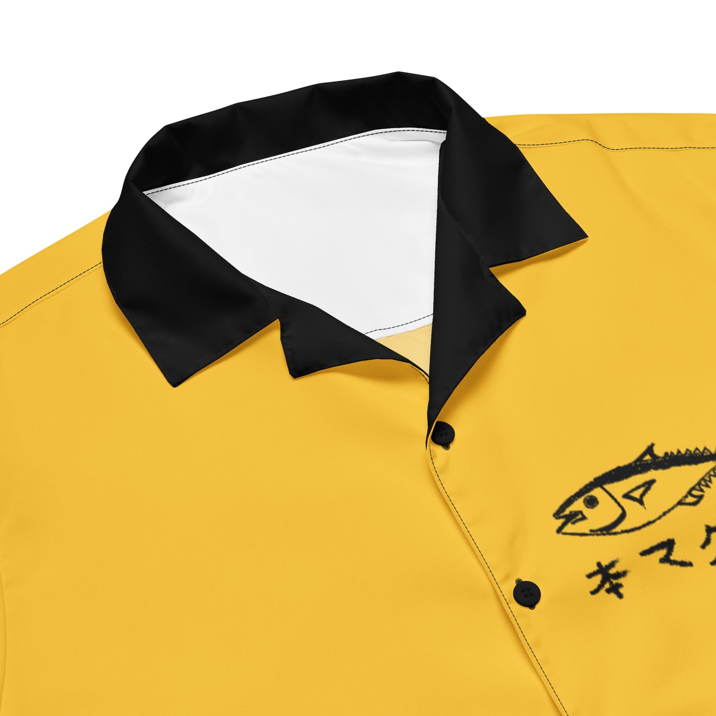 "TOKYO FISH MARKET" (Yellow and Black) Unisex button shirt